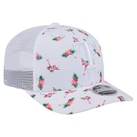 Men's New Era  White Texas Rangers Flamingo Mesh Back 9SEVENTY Stretch-Snap Hat
