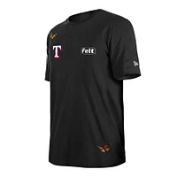 T-shirt noir Texas Rangers New Era x Felt pour homme