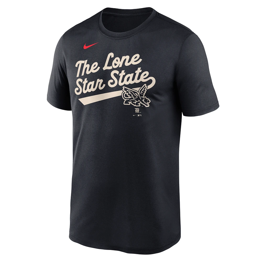 Men's Nike  Black Texas Rangers 2025 City Connect Team Phrase Script Legend Performance T-Shirt