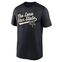 Men's Nike  Black Texas Rangers 2025 City Connect Team Phrase Script Legend Performance T-Shirt