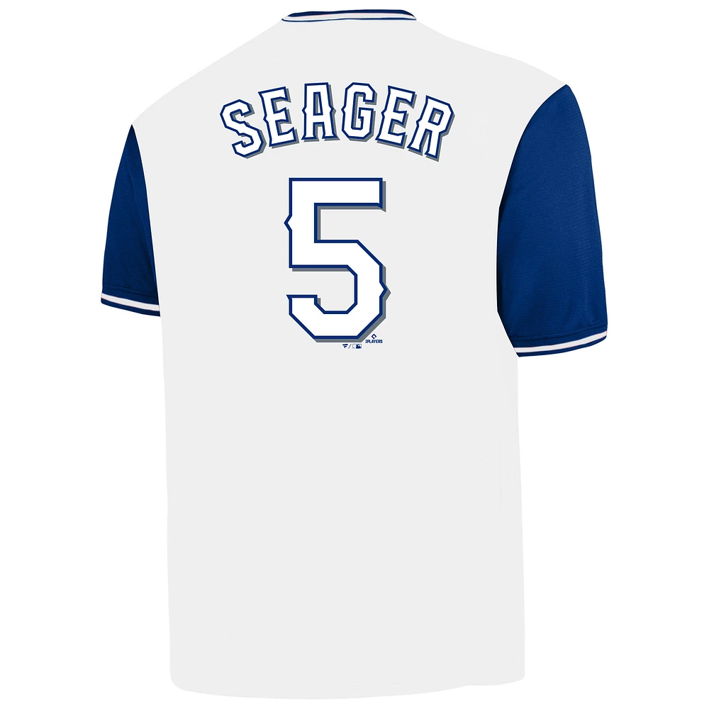 Men's Profile Corey Seager White Texas Rangers Big & Tall Name Number Birdeye V-Neck T-Shirt