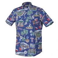 Men's Reyn Spooner  Royal Texas Rangers Scenic Tri-Blend Performance Button-Up Top