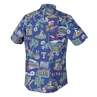 Men's Reyn Spooner  Royal Texas Rangers Scenic Tri-Blend Performance Button-Up Top
