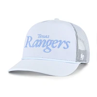Casquette camionneur ajustable bleu clair Texas Rangers Foundation Script Hitch pour homme, modèle 1947