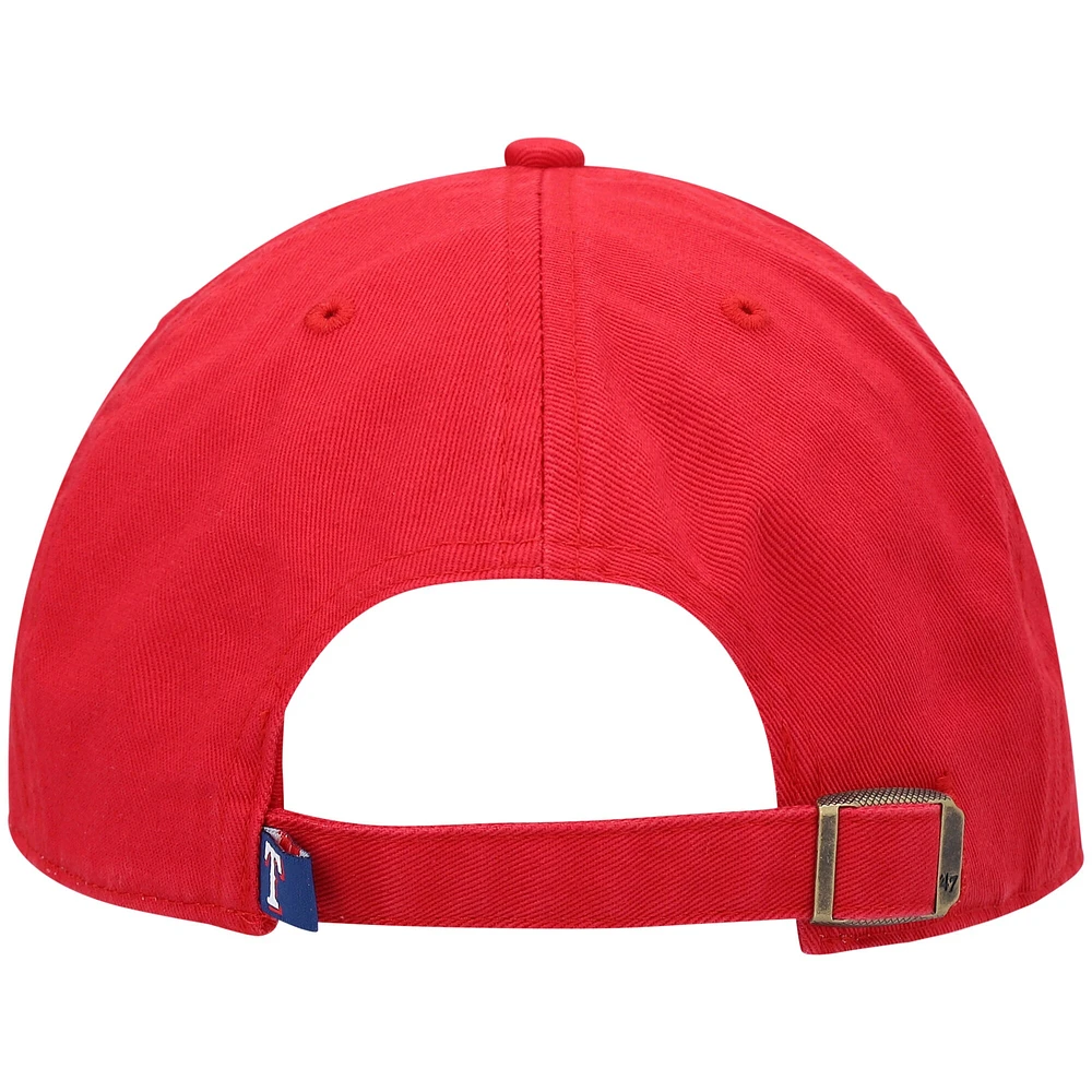 Casquette réglable '47 Red Texas Rangers Clean Up pour homme