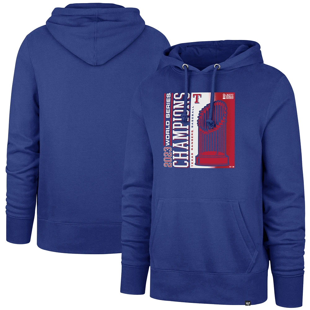 Men's '47 Royal Texas Rangers 2023 World Series Champions Big & Tall Pullover Hoodie