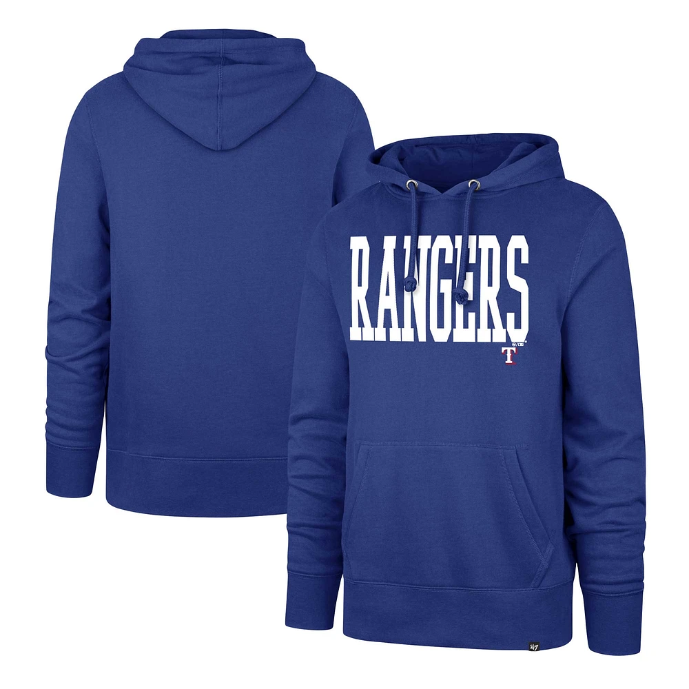 Men's '47 Royal Texas Rangers Dime Headline Pullover Hoodie