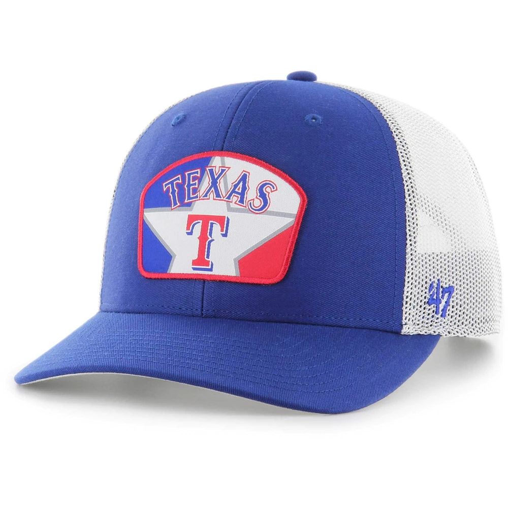 Casquette réglable de camionneur avec patch régional rétro '47 Royal Texas Rangers pour hommes