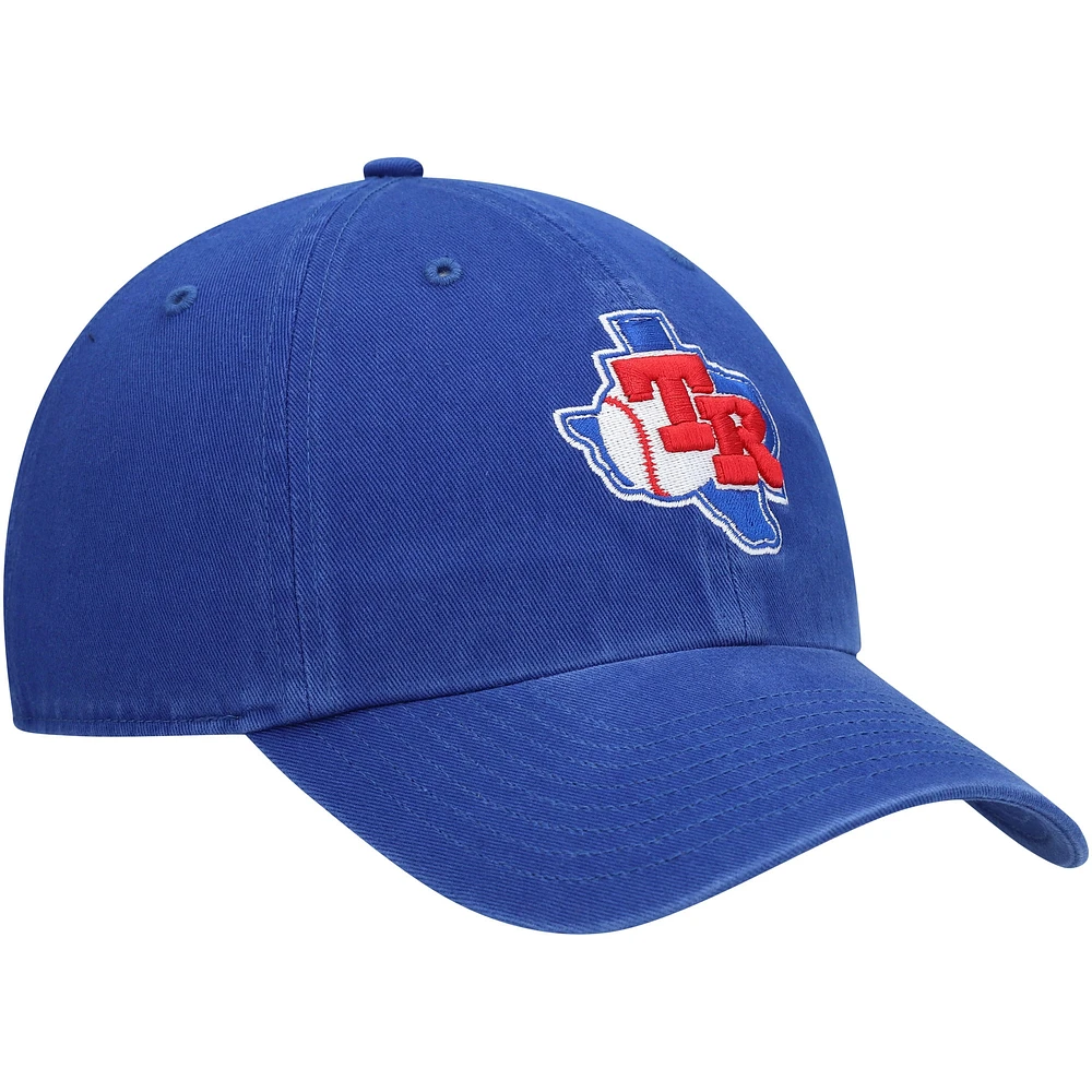 Men's '47 Royal Texas Rangers Team Logo Cooperstown Collection Clean Up Adjustable Hat