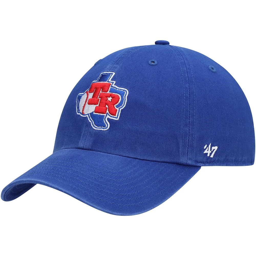 Casquette réglable Clean Up de la collection Cooperstown des Royal Texas Rangers Team '47 pour homme