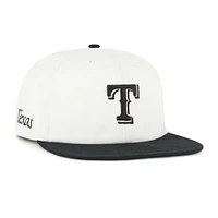 Men's '47 White/Black Texas Rangers Foundation Captain Snapback Hat
