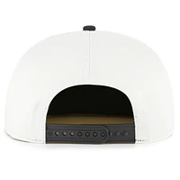 Men's '47 White/Black Texas Rangers Foundation Captain Snapback Hat