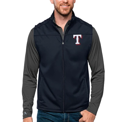 Gilet de golf entièrement zippé Texas Rangers Links Antigua Navy pour homme