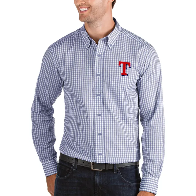 Texas Rangers Fanatics Men's Big & Tall White Short Sleeve Button-Up Jersey