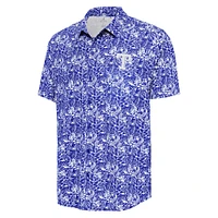 Men's Antigua Royal Texas Rangers Resort Button-Up Shirt
