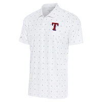 Polo Antigua blanc/bleu marine pour homme Texas Rangers 19th Hole
