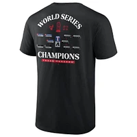 Men's Black Texas Rangers 2023 World Series Champions Milestone Schedule T-Shirt