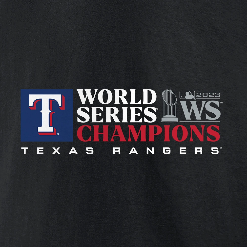 Men's Black Texas Rangers 2023 World Series Champions Milestone Schedule T-Shirt