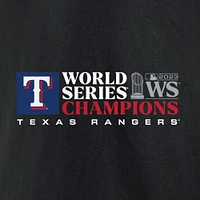 Men's Black Texas Rangers 2023 World Series Champions Milestone Schedule T-Shirt