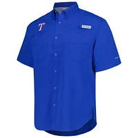 Men's Columbia Royal Texas Rangers Tamiami Omni-Shade Button-Down Shirt