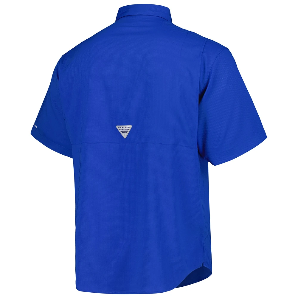 Men's Columbia Royal Texas Rangers Tamiami Omni-Shade Button-Down Shirt