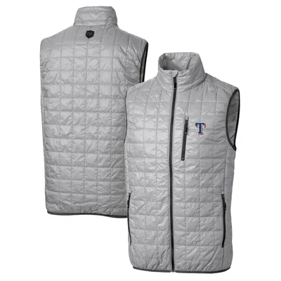 Texas Rangers Cutter & Buck Big Tall Rainier Full-Zip Puffer Vest - Gray