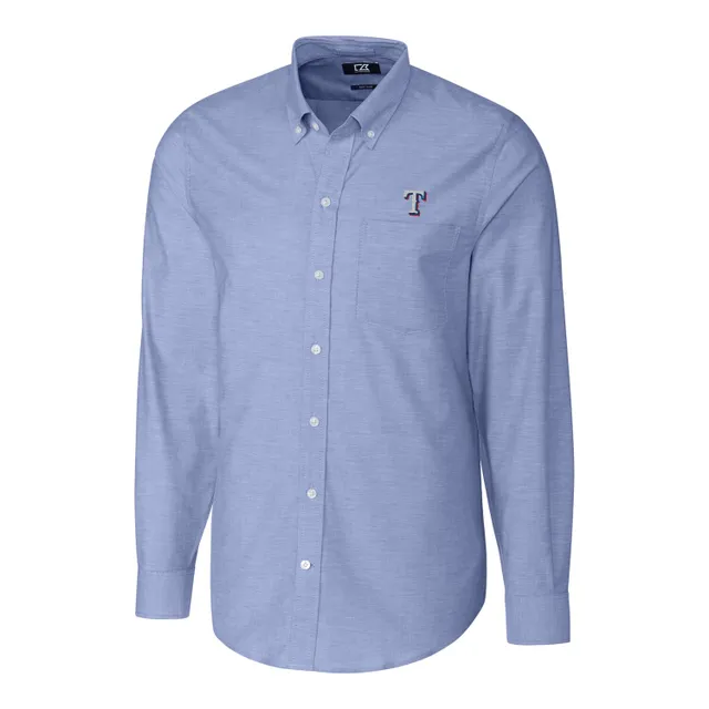 Lids Texas Rangers Cutter & Buck Women's Americana Logo Oxford Stretch Long  Sleeve Button-Up Shirt - Light Blue