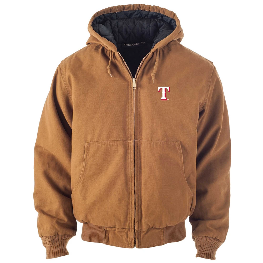 Men's Dunbrooke Brown Texas Rangers Dakota Work Full-Zip Hoodie Jacket