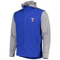 Men's Dunbrooke Royal/Heather Gray Texas Rangers Alpha Full-Zip Jacket