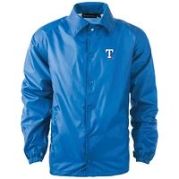 Men's Dunbrooke  Royal Texas Rangers Coach's Raglan Full-Snap Windbreaker Jacket