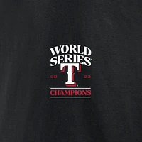 T-shirt noir Fanatics pour hommes des Texas Rangers 2023 Champions de la Série mondiale Big & Tall Roster