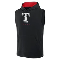 Sweat à capuche sans manches Fire Speed ​​Texas Rangers noir Fanatics pour homme