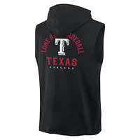 Sweat à capuche sans manches Fire Speed ​​Texas Rangers noir Fanatics pour homme