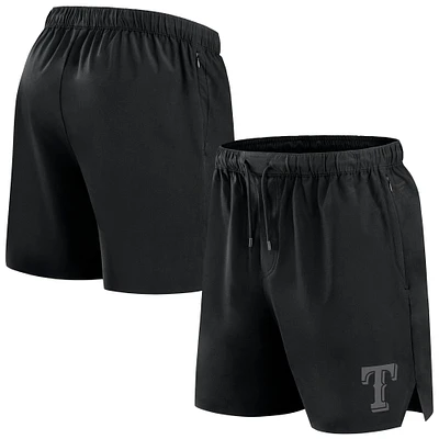 Short tissé noir Texas Rangers Front Office Fanatics pour hommes