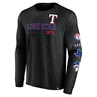 Men's Fanatics Black Texas Rangers High Whip Pitcher Long Sleeve T-Shirt