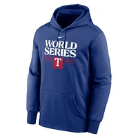 Sweat à capuche bleu Fanatics pour hommes des Texas Rangers 2023 World Series Dugout