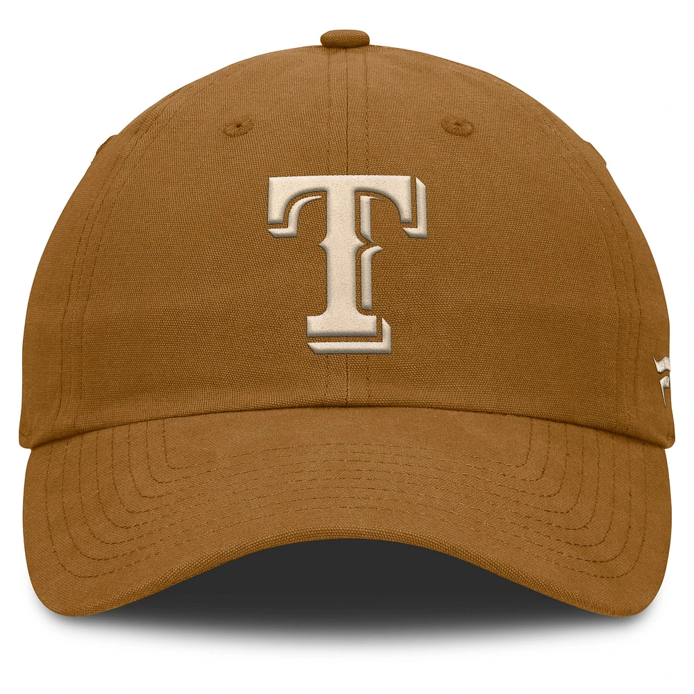 Men's Fanatics Brown Texas Rangers Act Natural Chopper Adjustable Hat