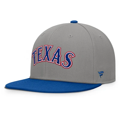 Casquette ajustée Fanatics pour homme, gris/bleu royal, Texas Rangers Clubhouse Dugout