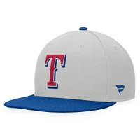 Men's Fanatics Gray/Royal Texas Rangers Glory Days Two-Tone Snapback Hat