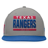 Men's Fanatics Gray/Royal Texas Rangers Line Drive Two-Tone Snapback Hat