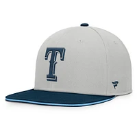 Casquette snapback Knuckleball grise Fanatics pour homme des Texas Rangers