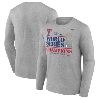 Men's Fanatics  Heather Gray Texas Rangers 2023 World Series Champions Locker Room Big & Tall Long Sleeve T-Shirt