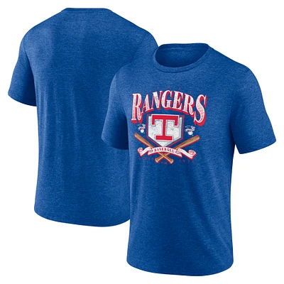 T-shirt triple mélange Fanatics Heather Royal Texas Rangers Home Team pour hommes