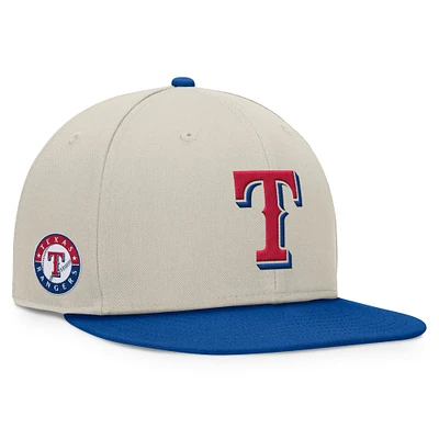 Casquette Snapback bicolore kaki/Royal Texas Rangers Fanatics pour hommes