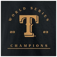 T-shirt noir avec nom et numéro des champions de la Série mondiale 2023 Texas Rangers Marcus Semien marque Fanatics pour hommes