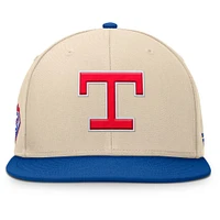 Men's Fanatics Natural/Royal Texas Rangers Cooperstown Collection Bounder Snapback Hat