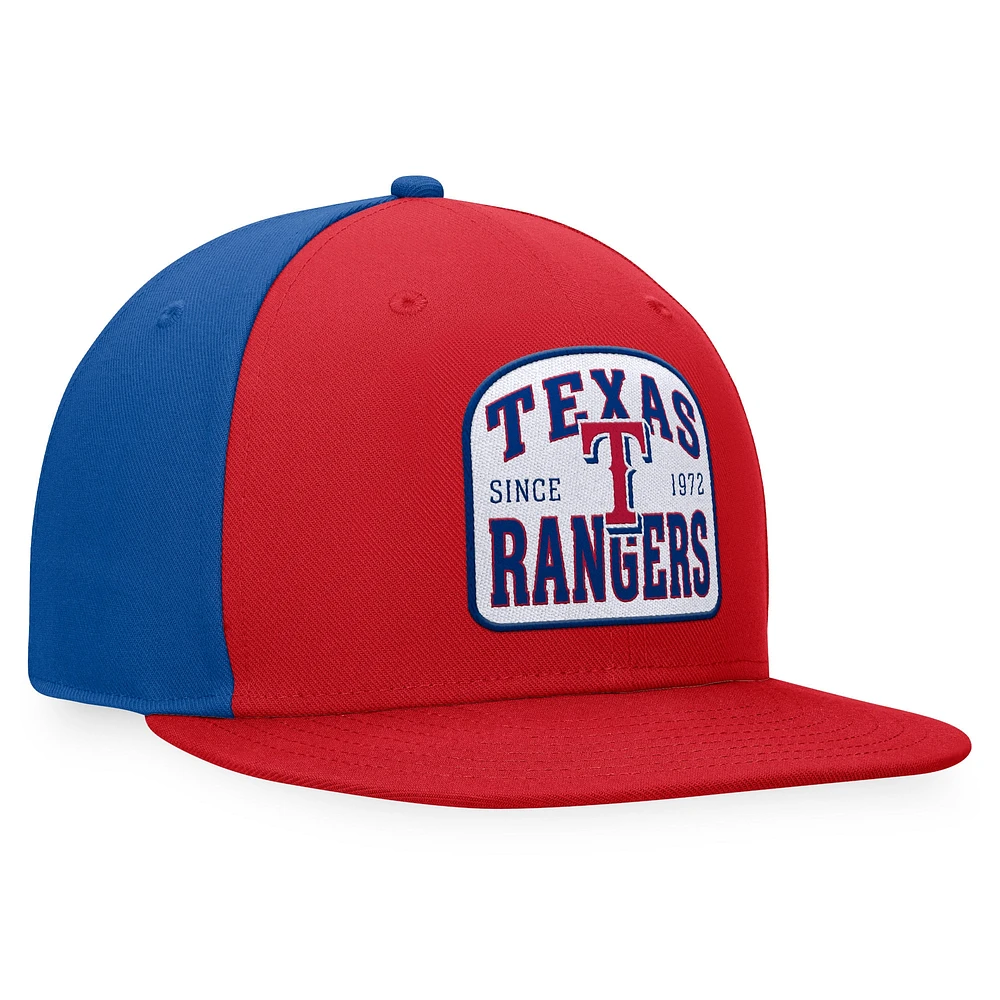 Casquette Snapback Cycle Fanatics Rouge/Royal Texas Rangers pour hommes