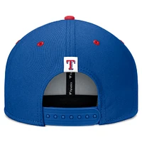 Casquette Snapback Fundamental Bold Fanatics Royal/Rouge Texas Rangers pour hommes