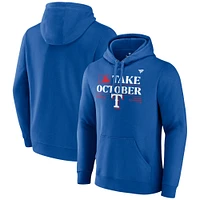 Men's Fanatics  Royal Texas Rangers 2023 Postseason Locker Room Pullover Hoodie