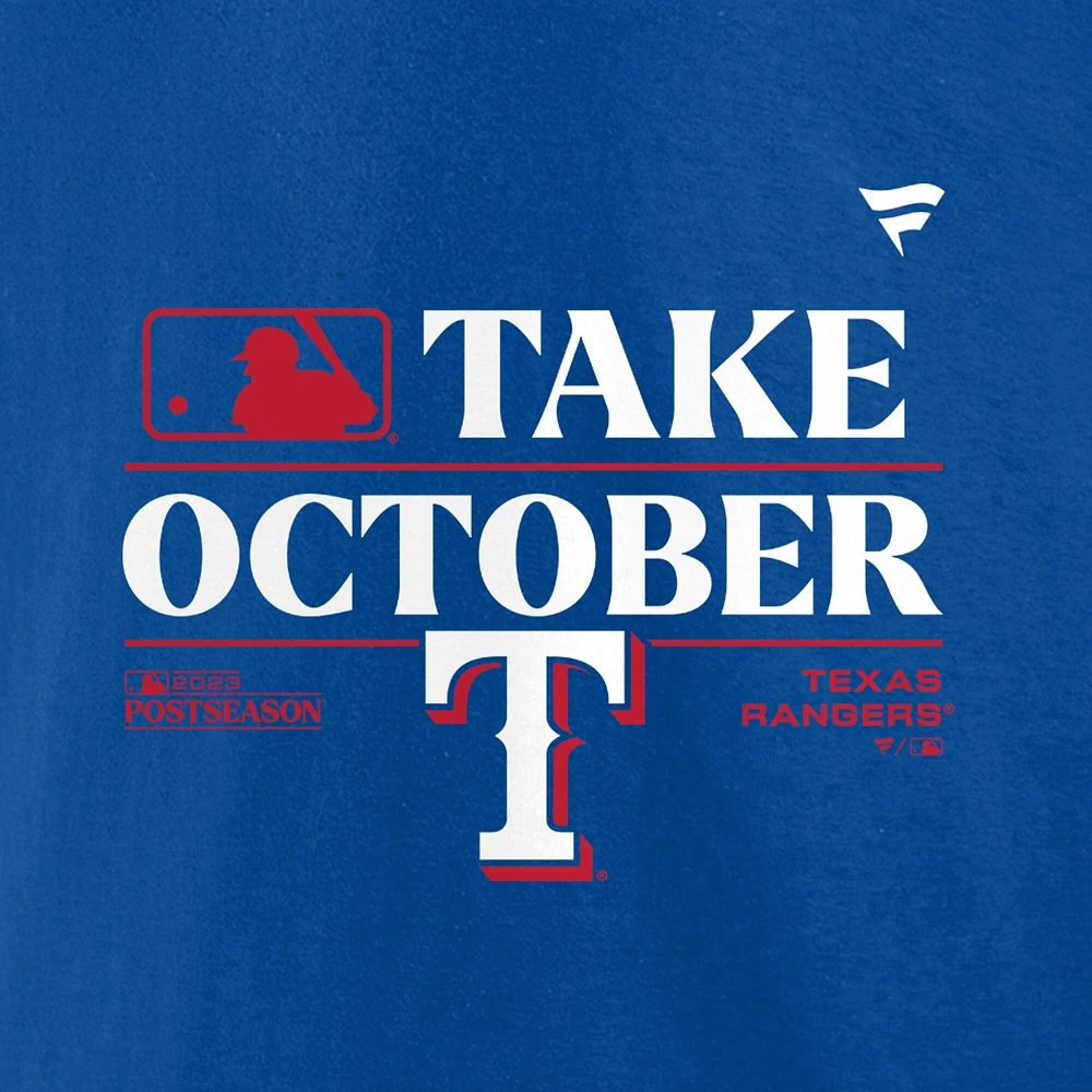 Men's Fanatics Royal Texas Rangers 2023 Postseason Locker Room T-Shirt